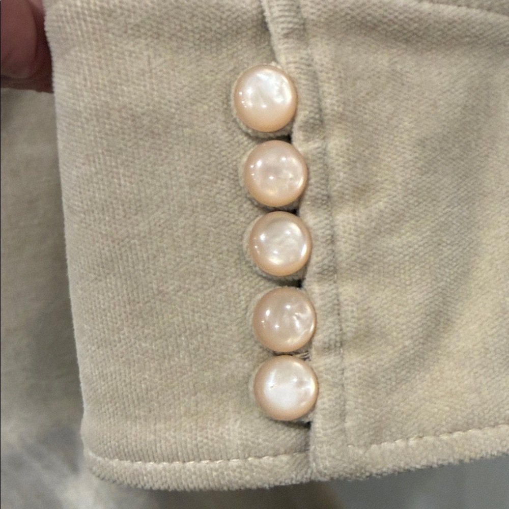 Anthropologie Elevenses Embroidered Coat 8 Tan Velvet Corduroy Vintage Romantic - Picture 10 of 17